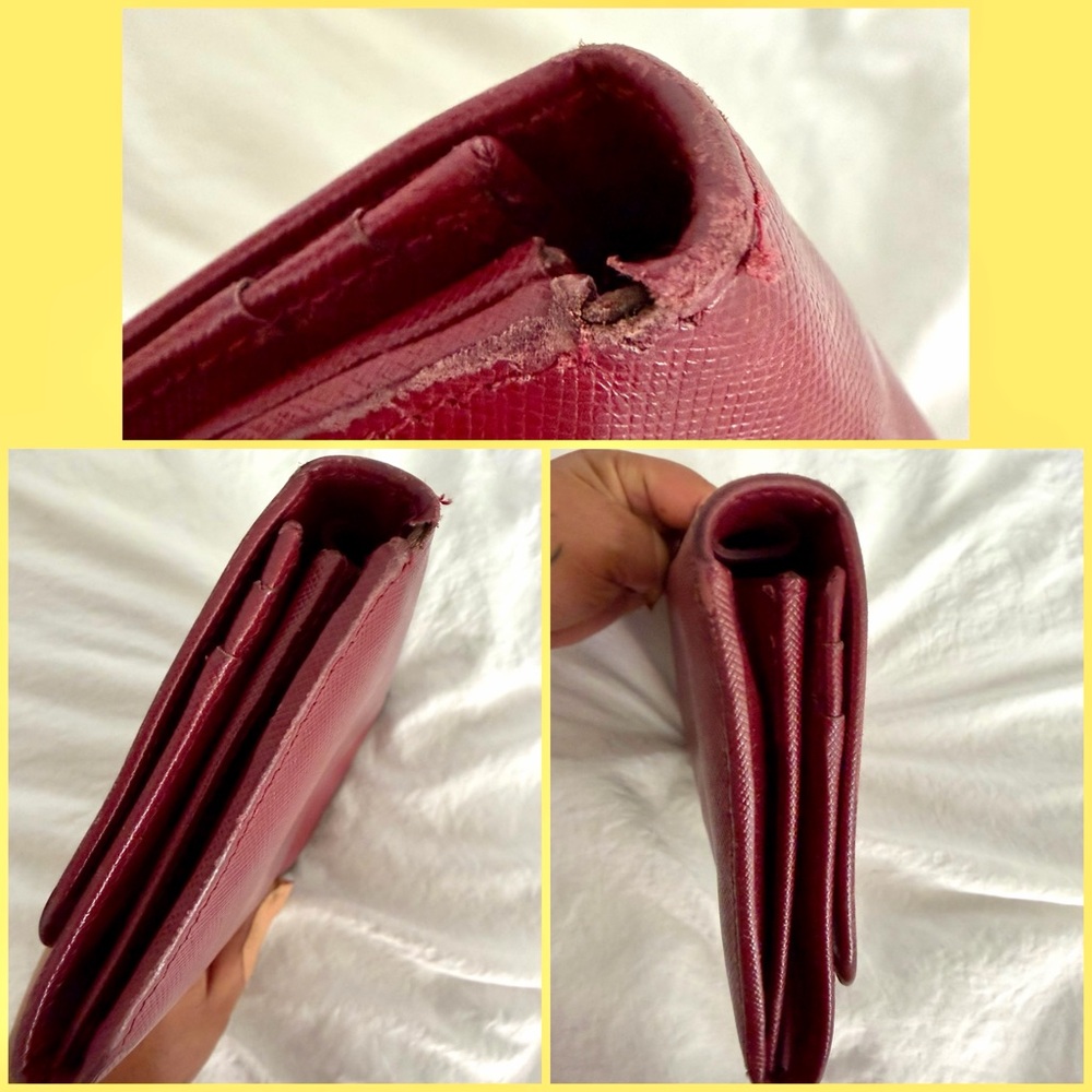 👑✅PRICE FIRM✅ AUTHENTIC Burgundy Prada Wallet. (NO strap chain included) - Picture 14 of 17